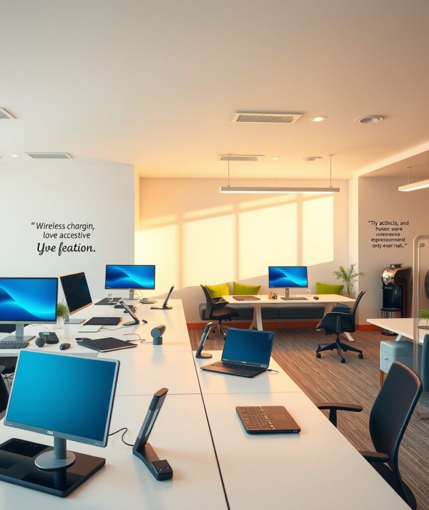 Modern Office Space with Business Tools – free AI stock image
