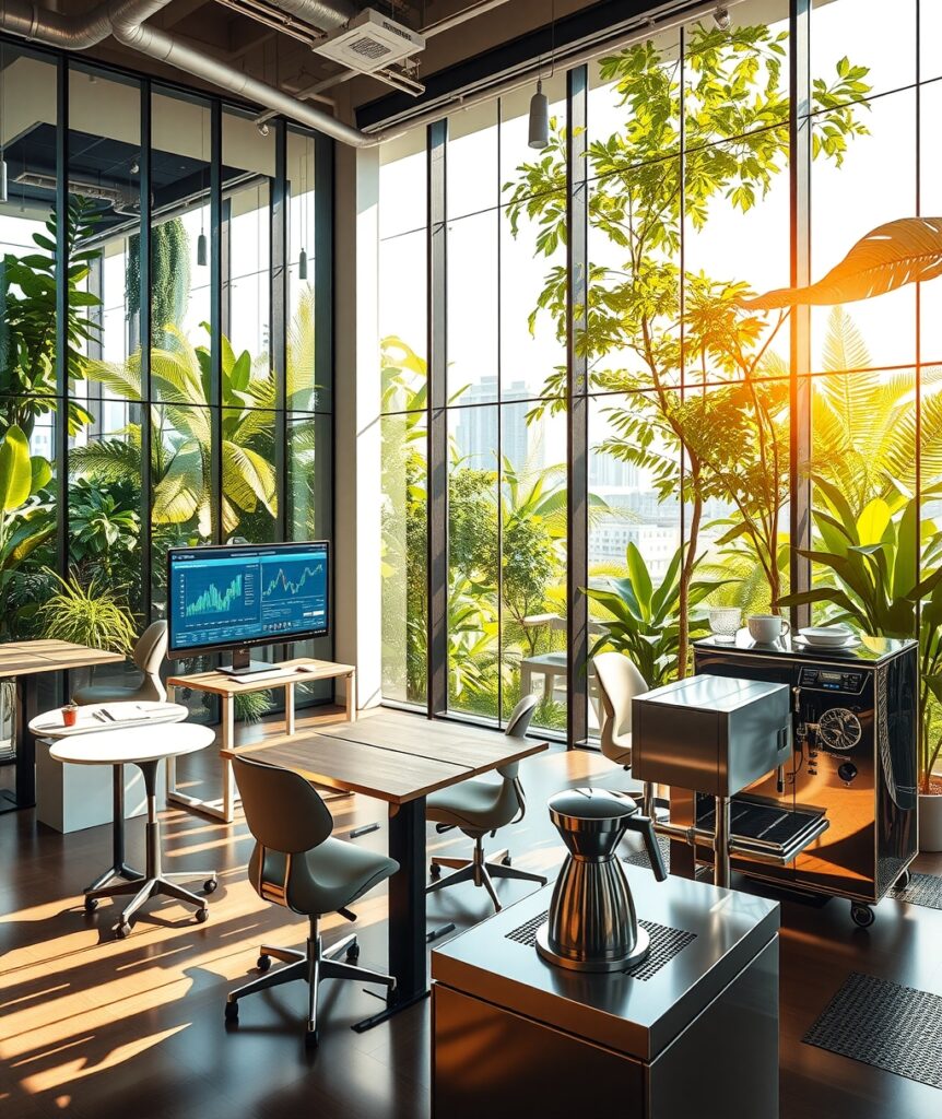 Modern Office Space with Business Tools – free AI stock image