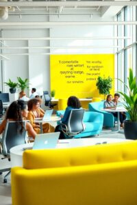 Modern Office Space with Collaboration Areas – free AI stock image