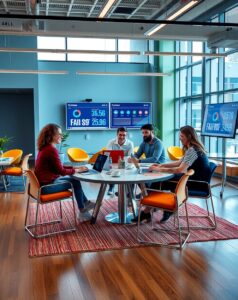 Modern Office Space with Collaboration Areas – free AI stock image
