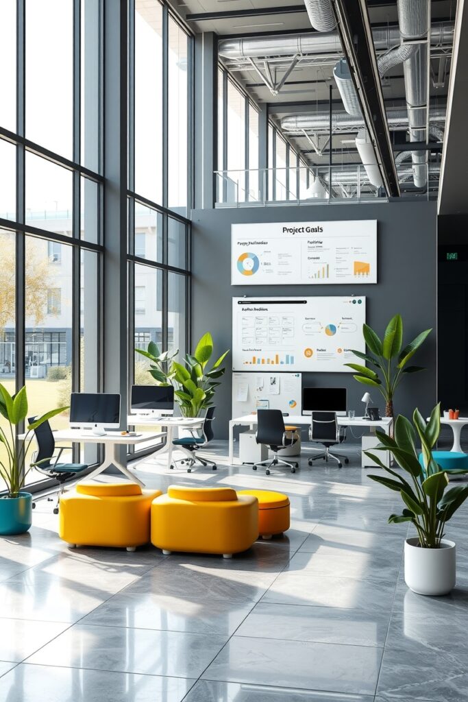 Modern Office Space with Collaborative Environment – free AI stock image