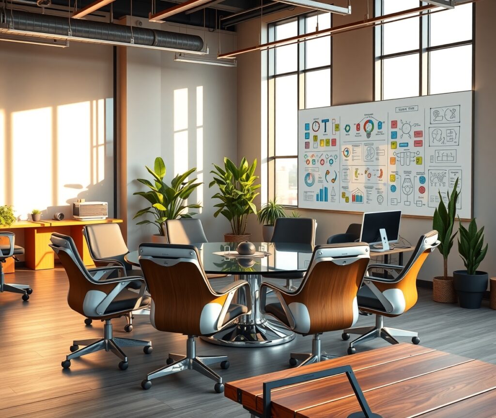 Modern Office Space with Collaborative Environment – free AI stock image