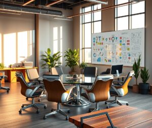 Modern Office Space with Collaborative Environment – free AI stock image