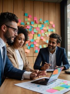Modern Office Space with Diverse Teamwork – free AI stock image