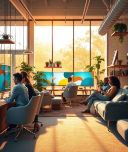 Modern Office Space with Innovative Design – free AI stock image
