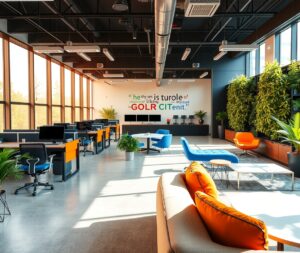 Modern Office Space with Innovative Design – free AI stock image