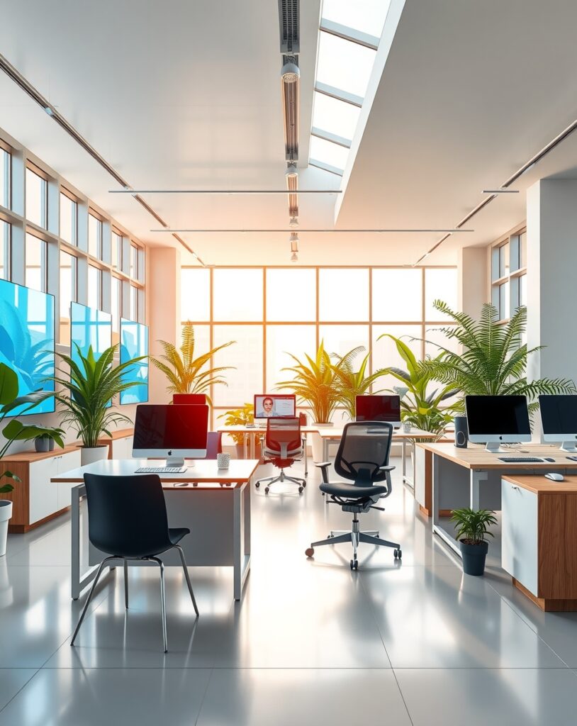 Modern Office Space with Innovative Design – free AI stock image
