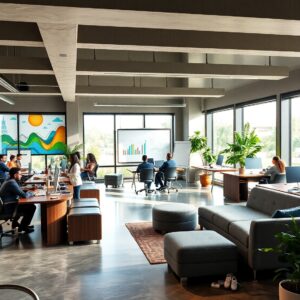 Modern Office Space with Technology and Collaboration – free AI stock image