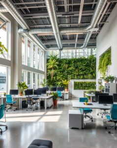 Modern Office Space with Technology and Collaboration – free AI stock image