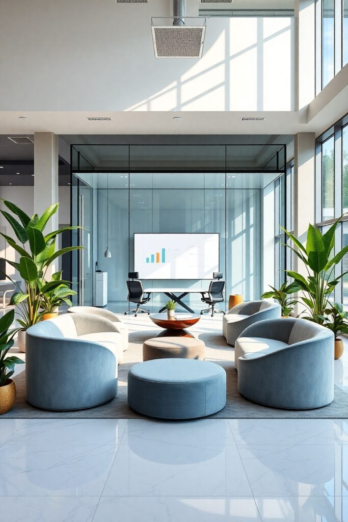 Modern Office Space with Technology Integration – free AI stock image
