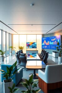 Modern Office with Collaborative Meeting Space – free AI stock image