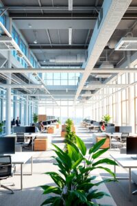 Modern Office with Collaborative Workspaces – free AI stock image