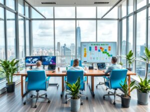 Modern Office with Digital Collaboration Tools – free AI stock image