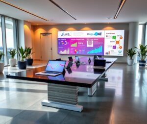Modern Office with High-Tech Business Tools – free AI stock image
