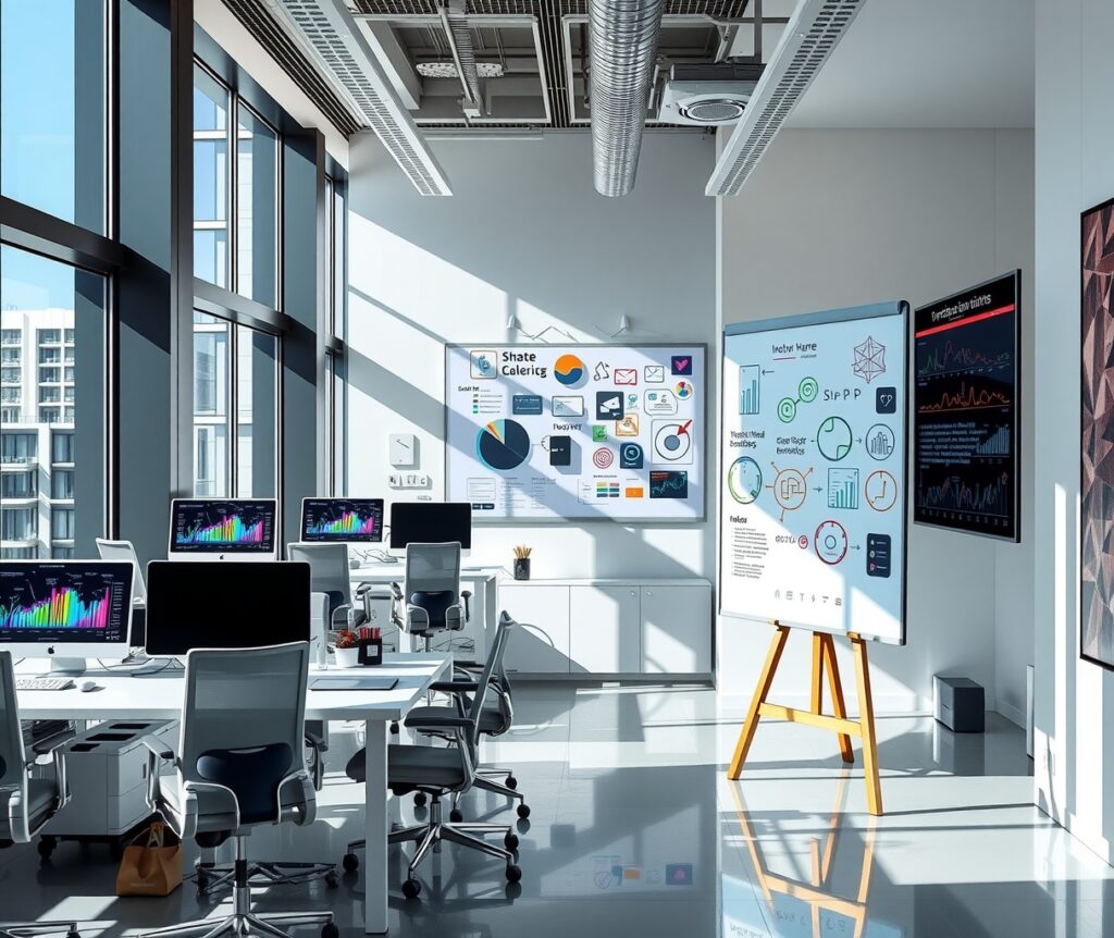 Modern Office with High-Tech Gadgets – free AI stock image