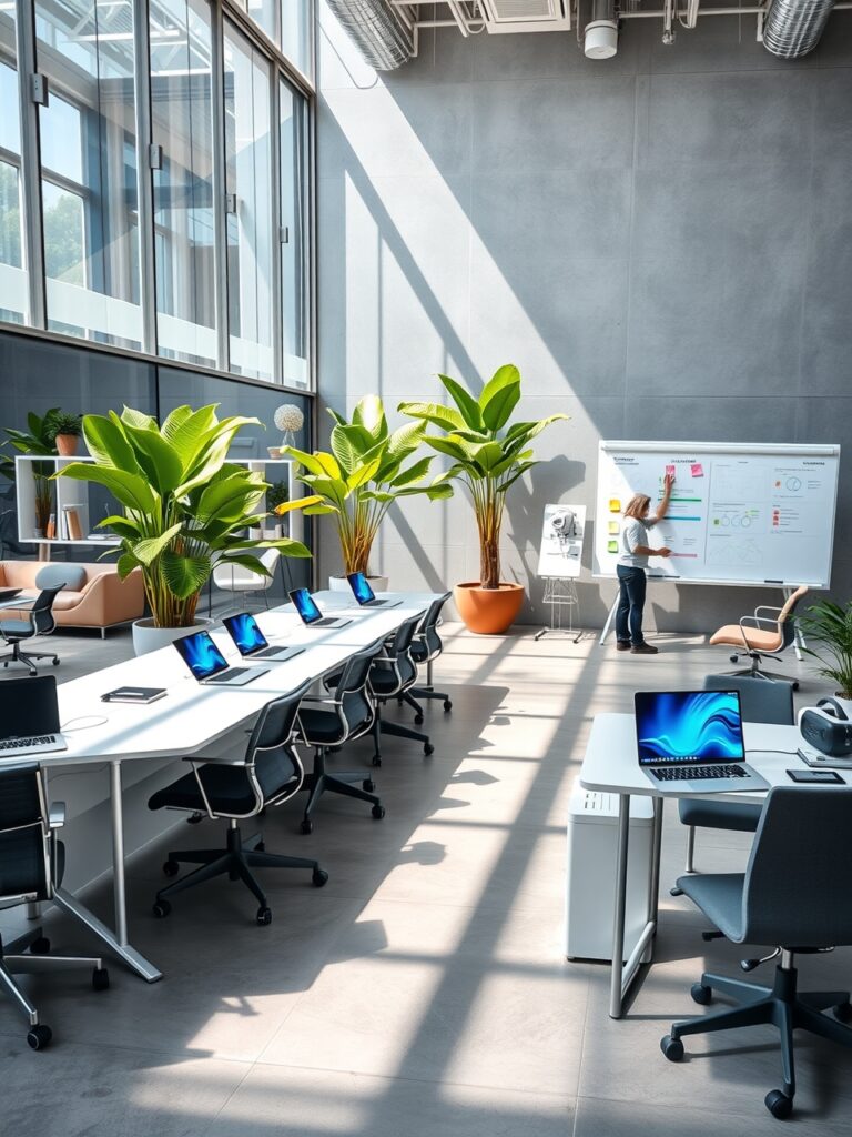 Modern Office with Innovative Business Solutions – free AI stock image