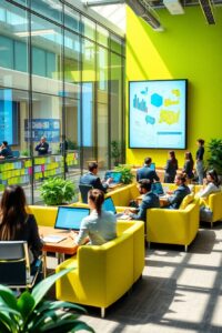 Modern Office with Innovative Collaboration Spaces – free AI stock image