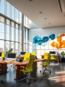 Modern Office with Networking Technology – free AI stock image