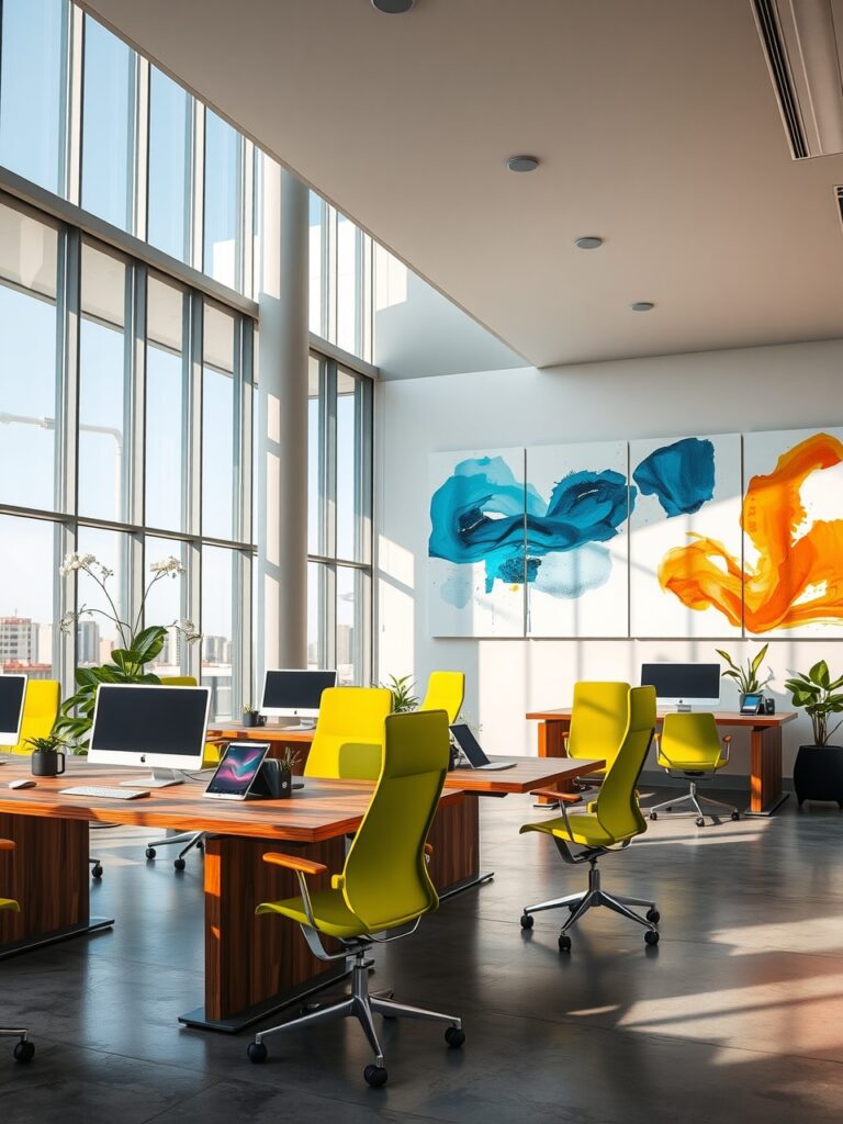 Modern Office with Networking Technology – free AI stock image