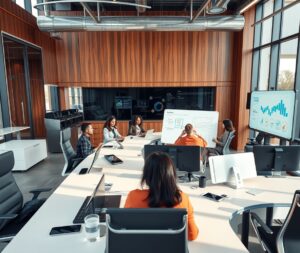 Modern Office with Technology and Collaboration – free AI stock image