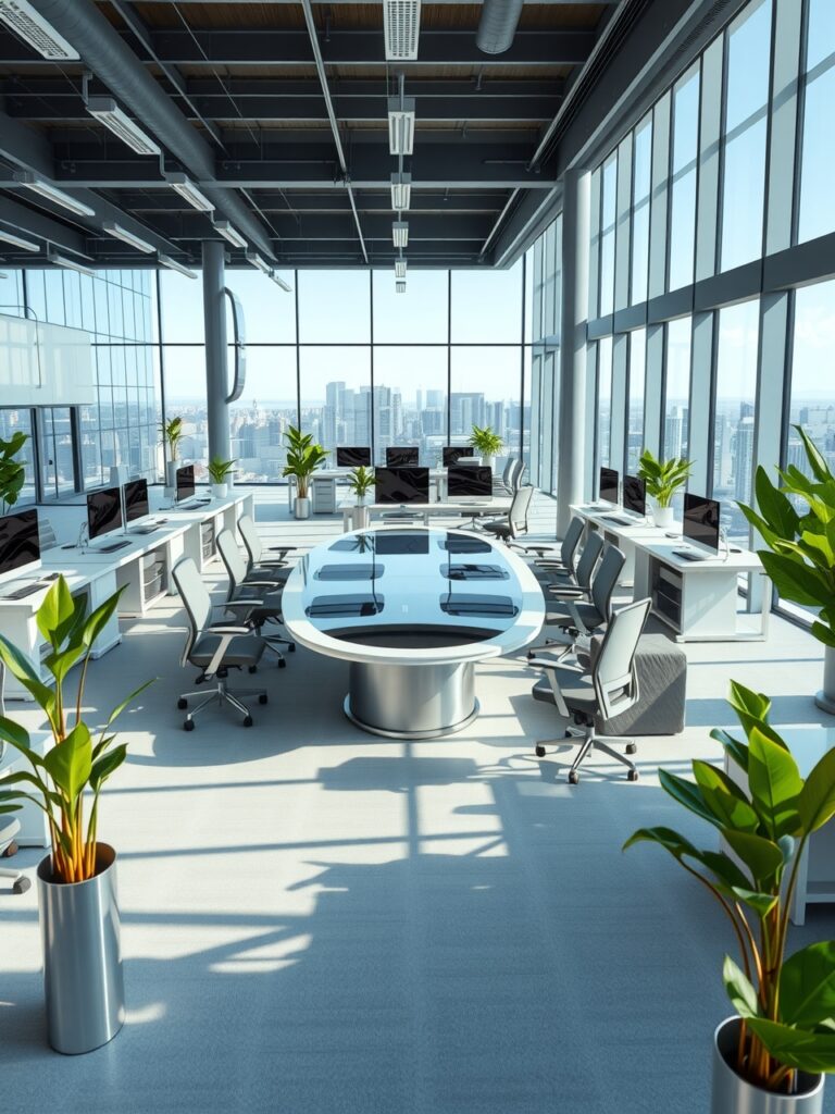 Modern Office Workspace Filled with Technology – free AI stock image