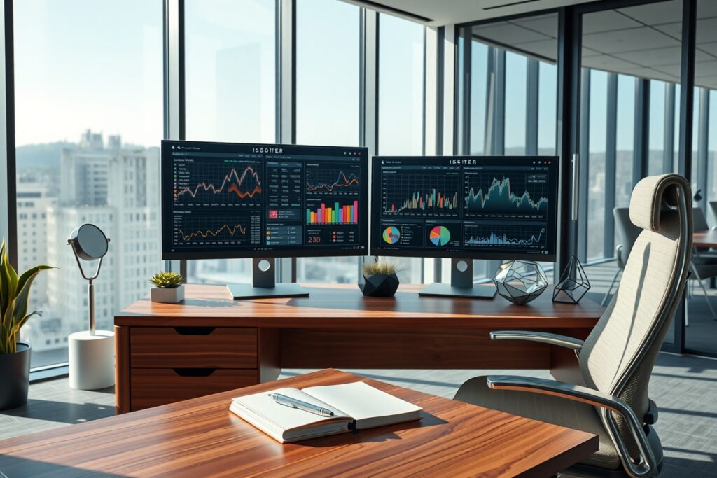 Modern Office Workspace for Business Professionals – free AI stock image
