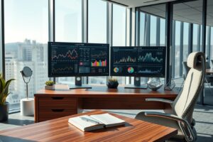 Modern Office Workspace for Business Professionals – free AI stock image