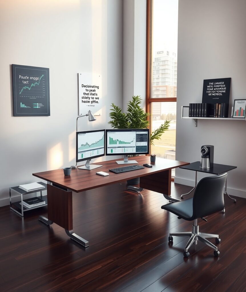Modern Office Workspace with Tech Gadgets – free AI stock image