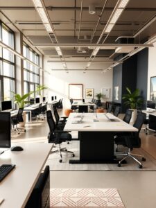 Modern Office Workspace with Technology – free AI stock image