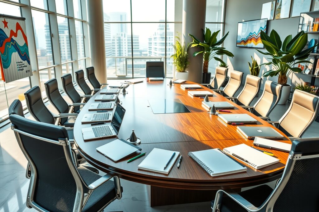 Modern Office Workspace with Technology – free AI stock image