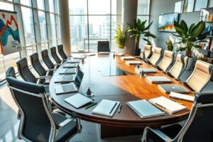 Modern Office Workspace with Technology – free AI stock image