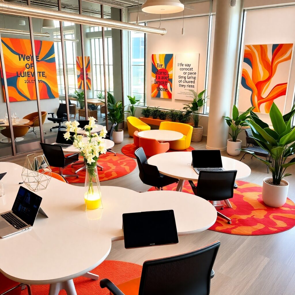 Modern Office Workspace with Technology and Diversity – free AI stock image