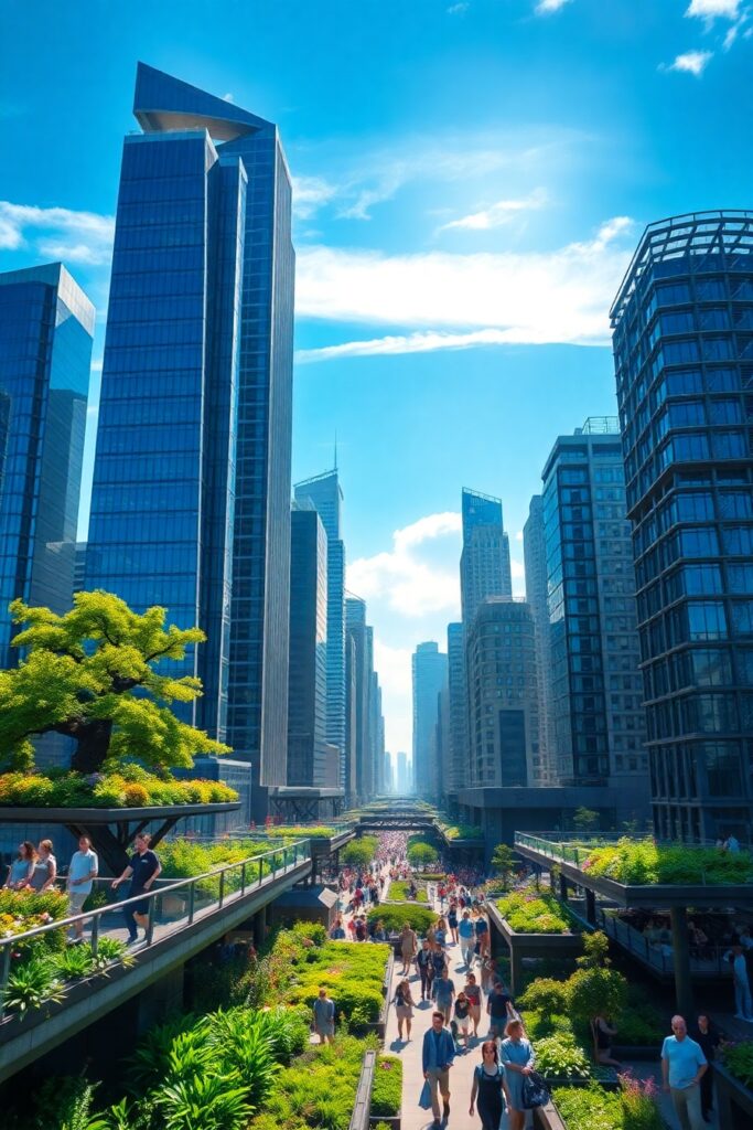 Modern Skyscrapers Against a Blue Sky – free AI stock image