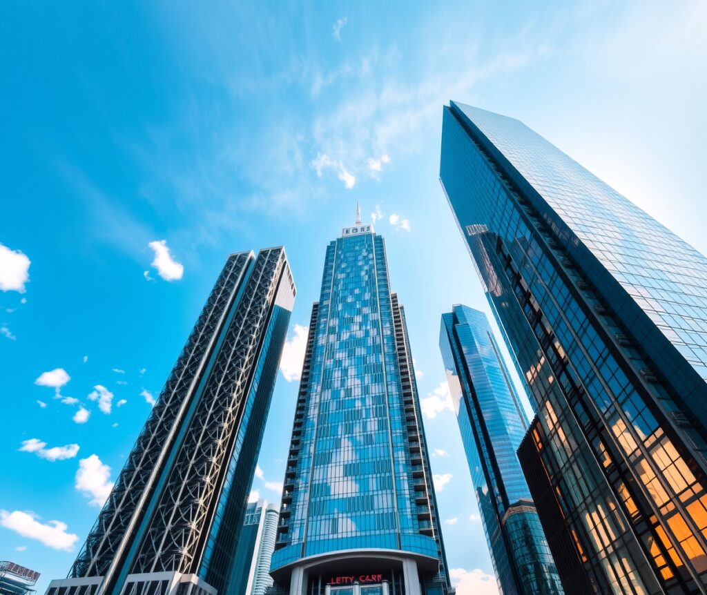 Modern Skyscrapers Against a Clear Sky – free AI stock image