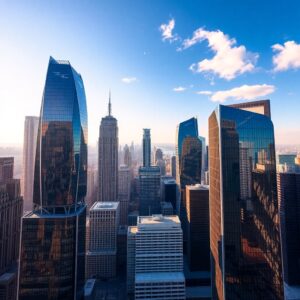 Modern Skyscrapers Against a Clear Sky – free AI stock image