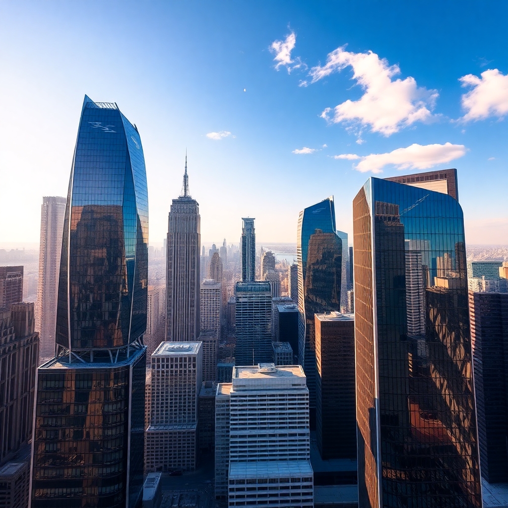 Modern Skyscrapers Against a Clear Sky – free AI stock image