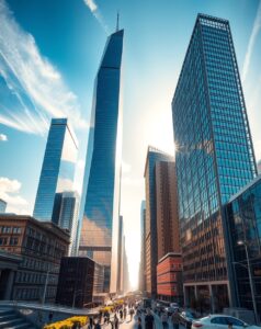 Modern Skyscrapers Reaching for the Sky – free AI stock image