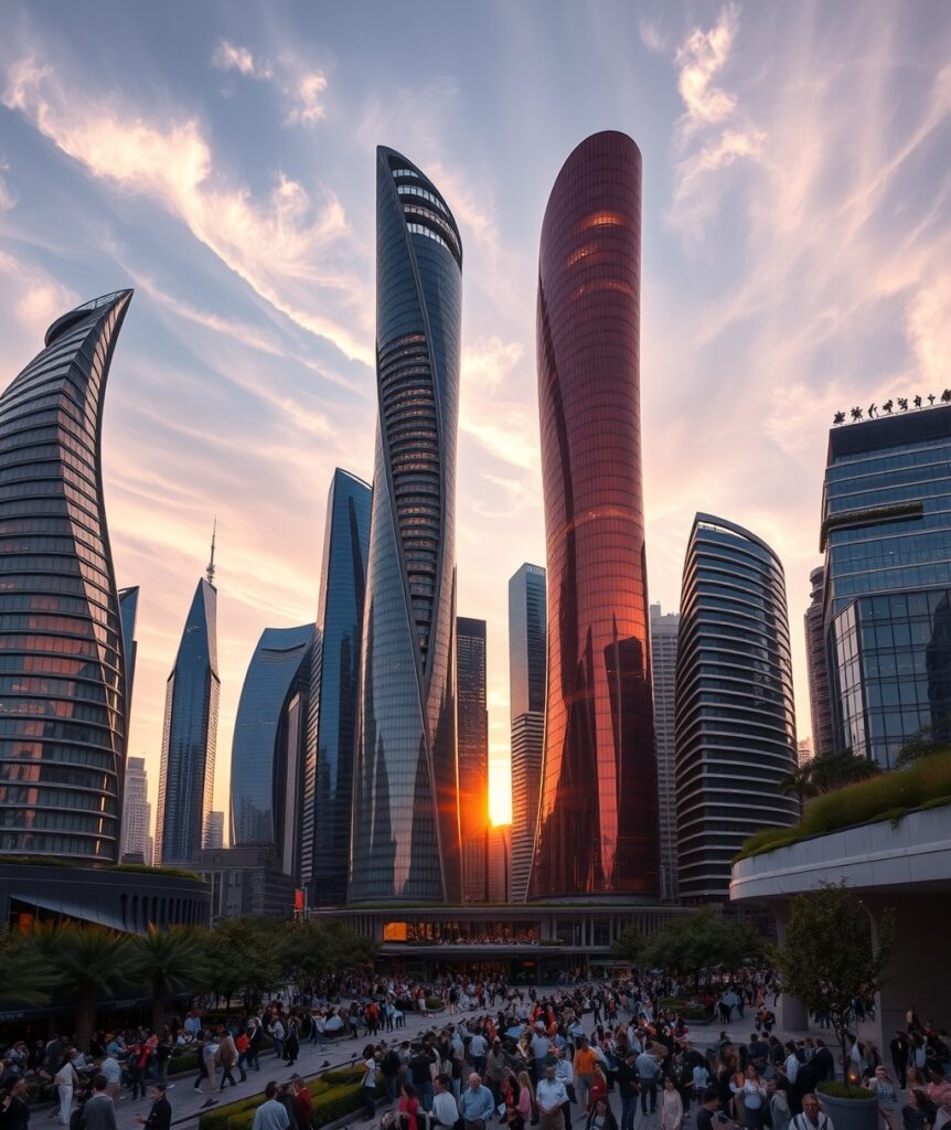 Modern Skyscrapers Reaching for the Sky – free AI stock image