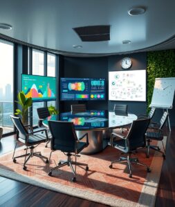 Modern Workspace with Tech and Collaboration Tools – free AI stock image