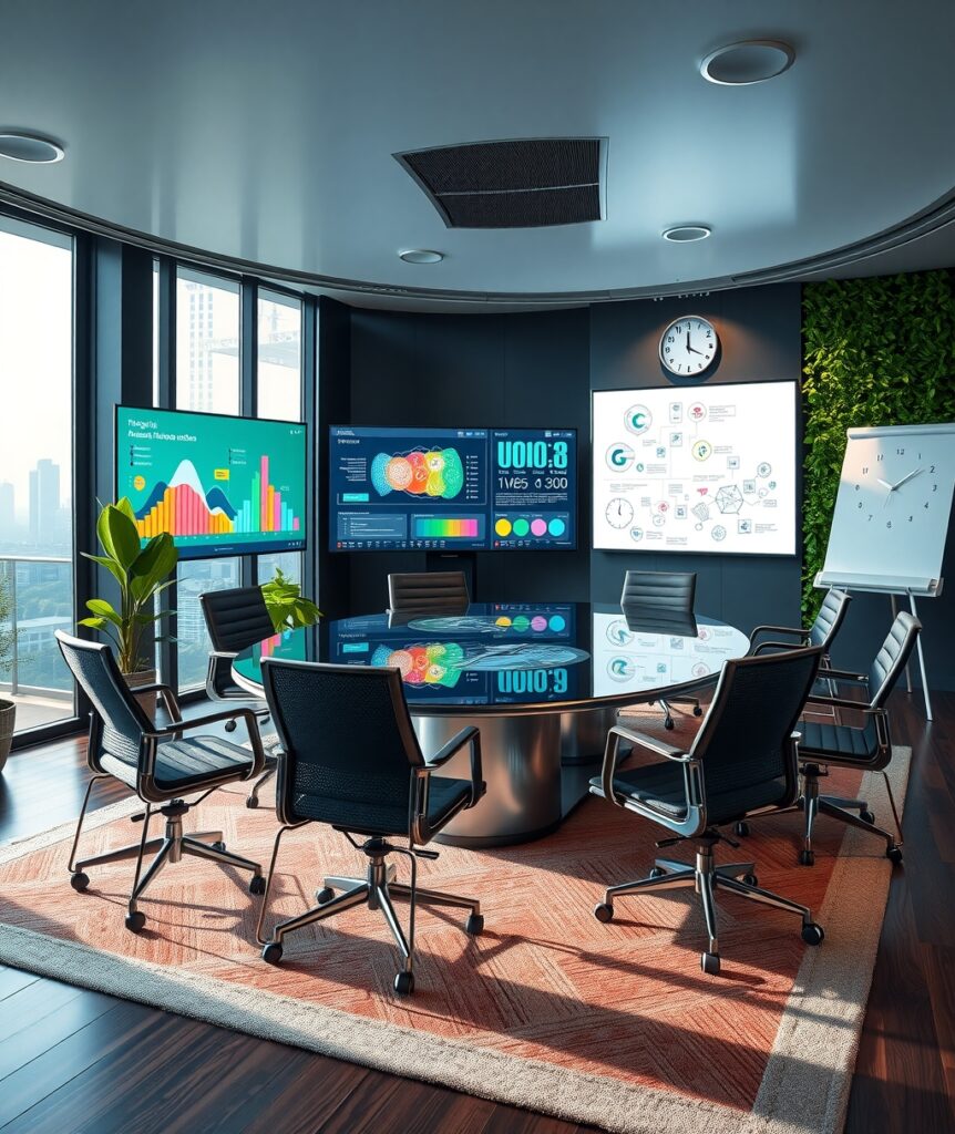 Modern Workspace with Tech and Collaboration Tools – free AI stock image