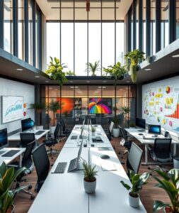 Modern Workspace with Technology and Innovation – free AI stock image
