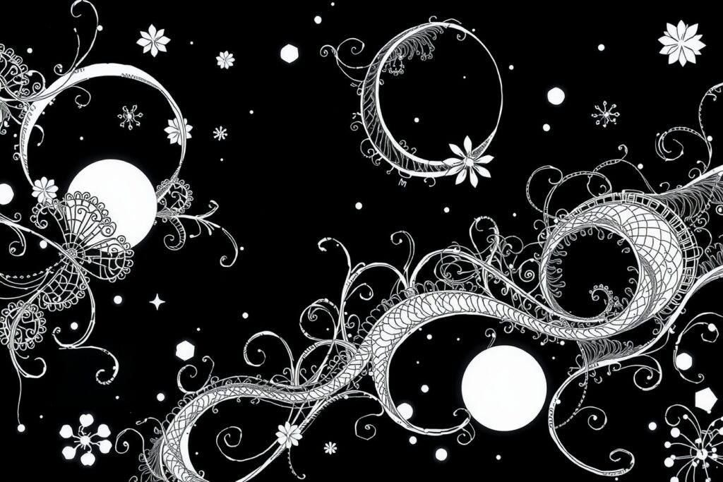 Monochrome Dreamscape of Abstract Patterns – free AI stock image