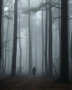 Monochrome Forest of Shadows – free AI stock image