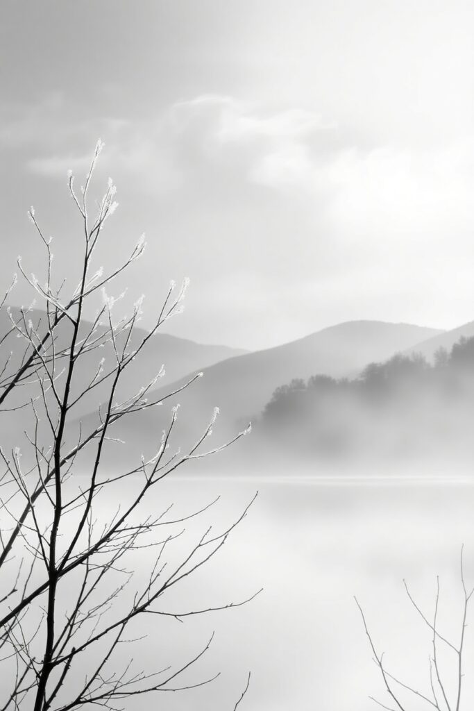 Monochrome Harmony in Nature’s Silence – free AI stock image