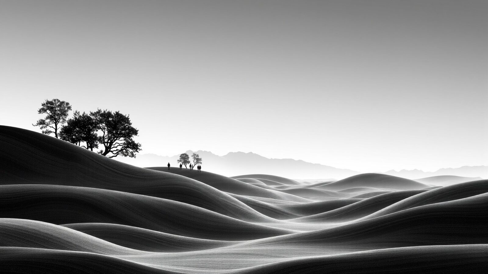 monochrome landscape with abstract textures