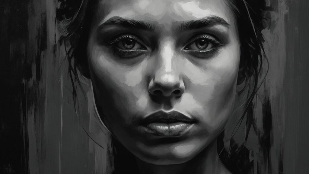 Monochrome Portrait of a Thoughtful Artist – free AI stock image