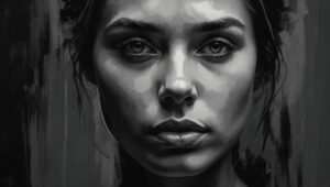 Monochrome Portrait of a Thoughtful Artist – free AI stock image