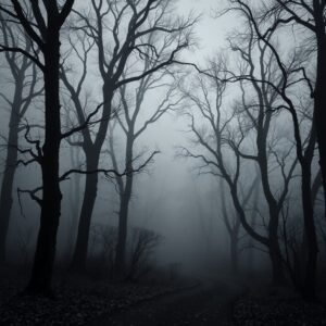 Monochrome Serenity in a Forest – free AI stock image