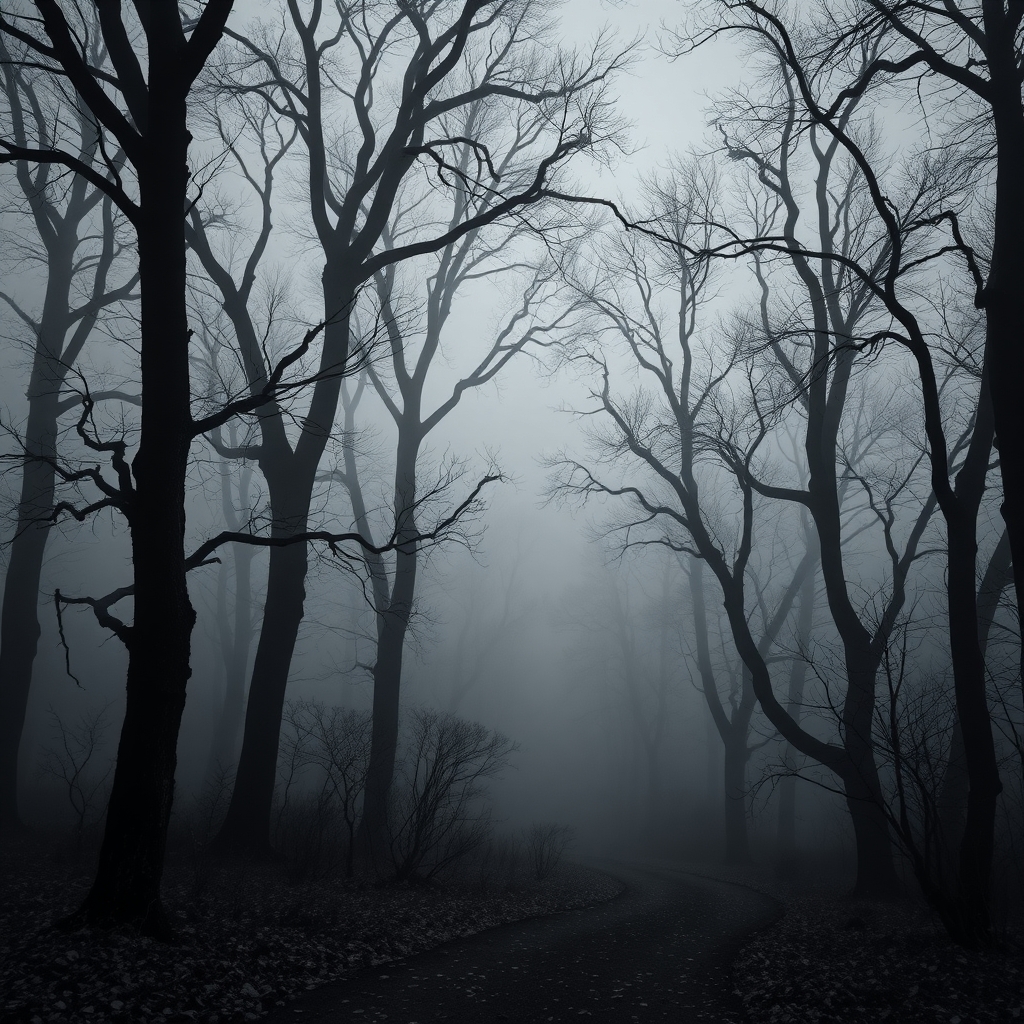 Monochrome Serenity in a Forest – free AI stock image