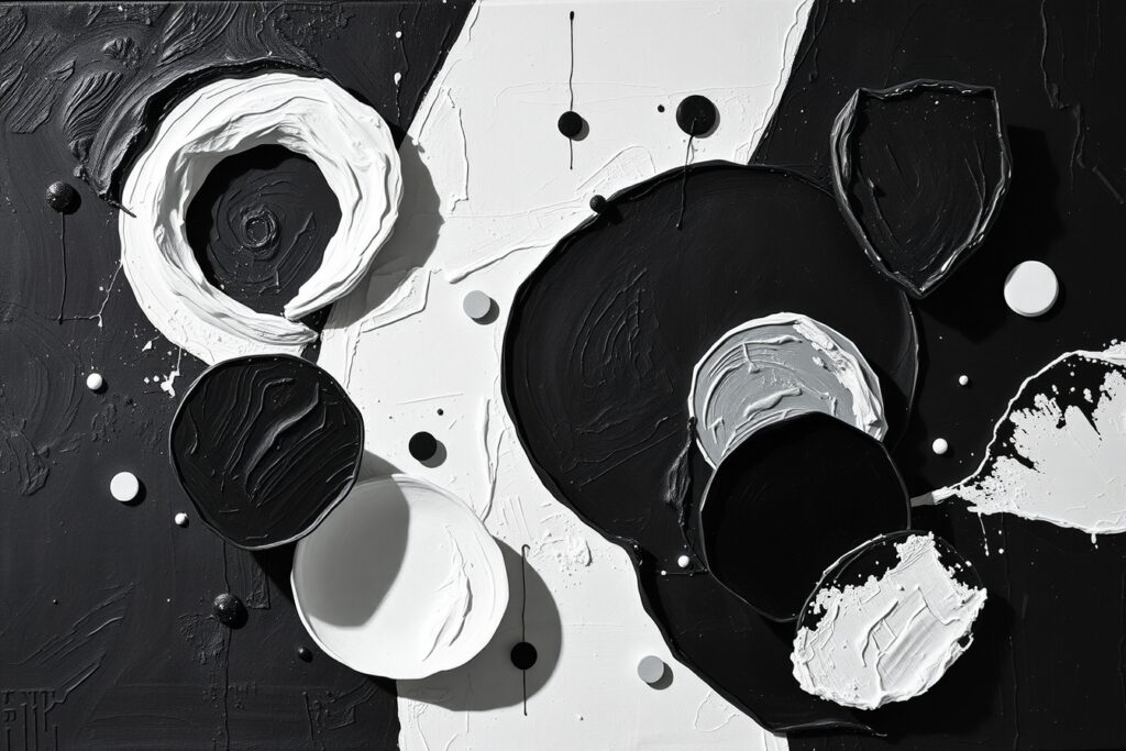 Monochrome Serenity in Abstract Forms – free AI stock image
